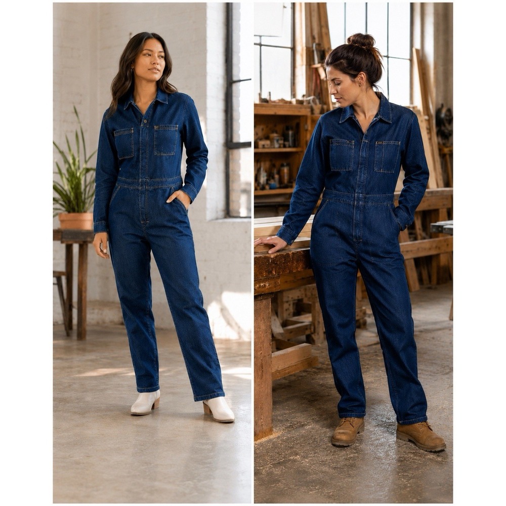 Lee Union Alls Women Coveralls L Denim Jumpsuit Utility Workwear  NWT Boilersuit